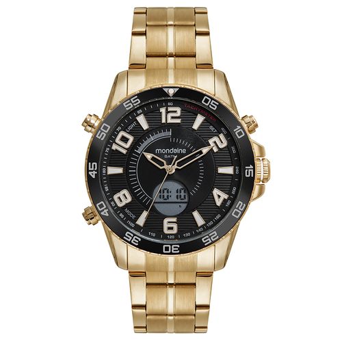Relógio Masculino Anadigi Casual Dourado