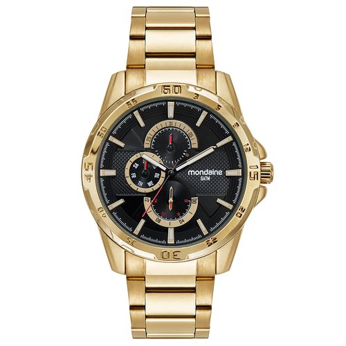Relógio Masculino Multifunção Esportivo Dourado