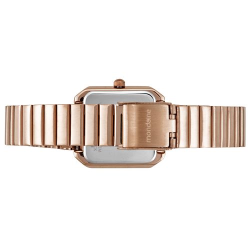 Relógio Feminino Quadrado Bracelete Rosé