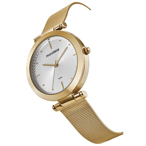 Relógio Feminino Minimalista Malha de Aço Dourado