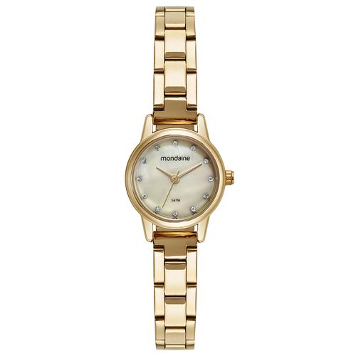 Relógio Feminino Clássico Madrepérola Dourado