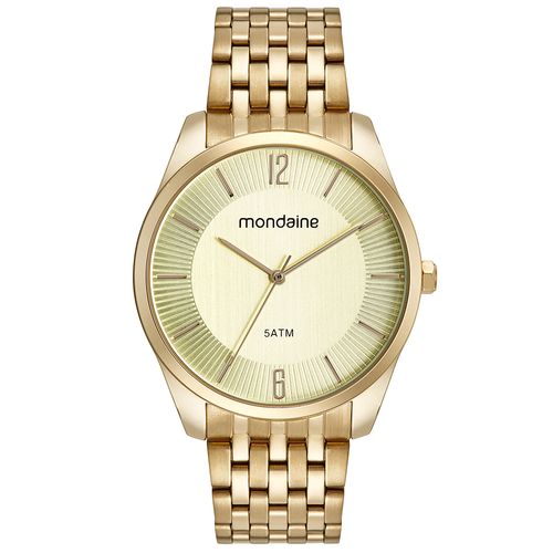Relógio Feminino Casual Visor Texturizado Dourado