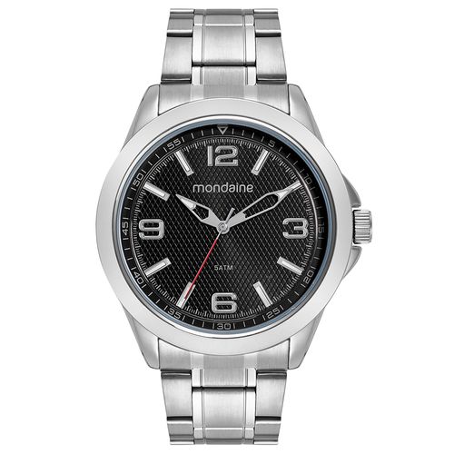 Relógio Masculino Casual Visor Texturizado Prata