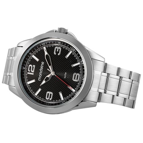 Relógio Masculino Casual Visor Texturizado Prata