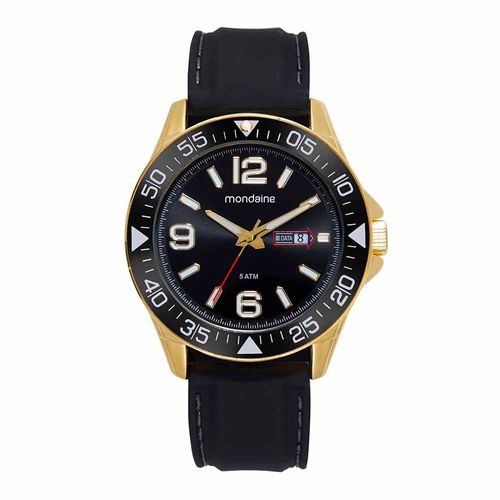 Relógio Masculino Esportivo Silicone Dourado