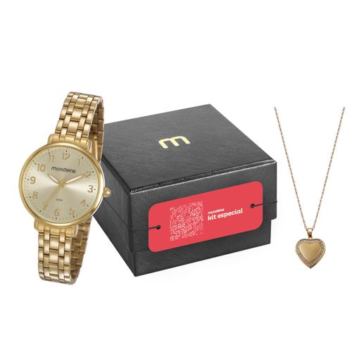 Kit Relógio Feminino Vintage Dourado Com Semijoias