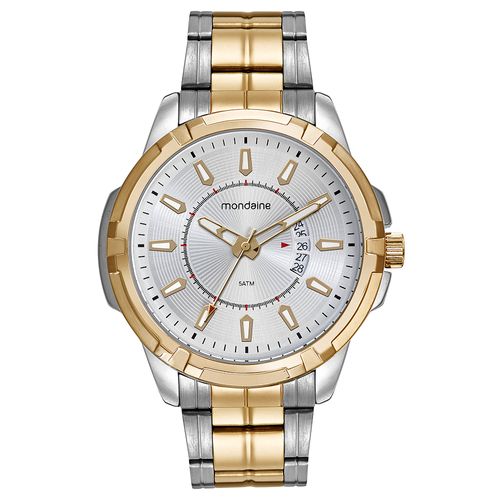 Relógio Masculino Casual Visor Texturizado Bicolor