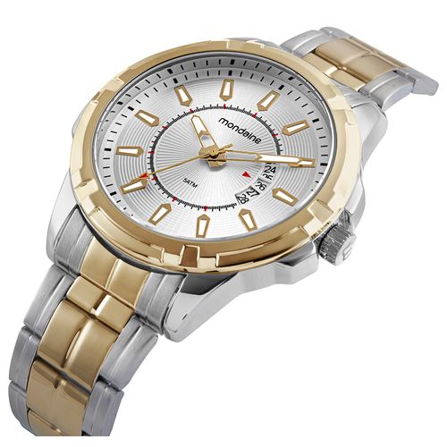 Relógio Masculino Casual Visor Texturizado Bicolor