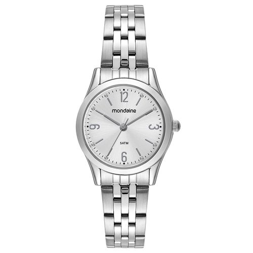 Kit Relógio Feminino Cristais Prata Com Semijoias