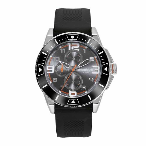 Relógio Masculino Multifunção Esportivo Silicone Prata