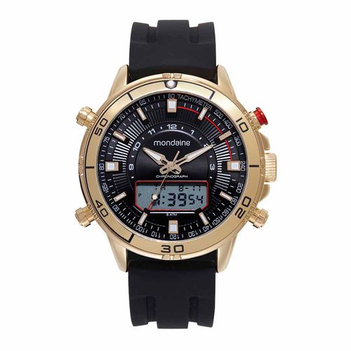 Relógio Masculino Anadigi Esportivo Dourado