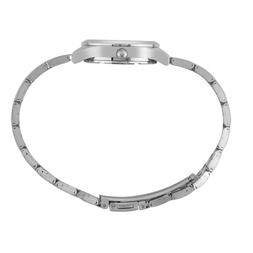 Relógio Feminino Visor Clássico Texturizado Prata
