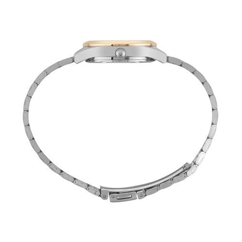 Relógio Feminino Visor Aço Escovado e Metálico Bicolor