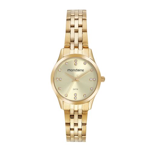 Relógio Feminino Cristais Dourado