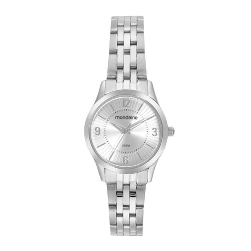 Relógio Feminino Visor Texturizado Prata