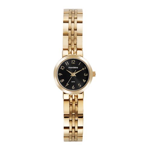 Relógio Feminino Visor Metálico Dourado