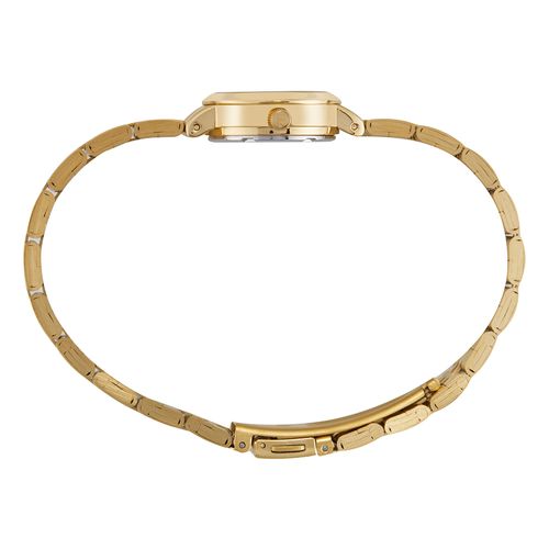 Relógio Feminino Visor Metálico Dourado
