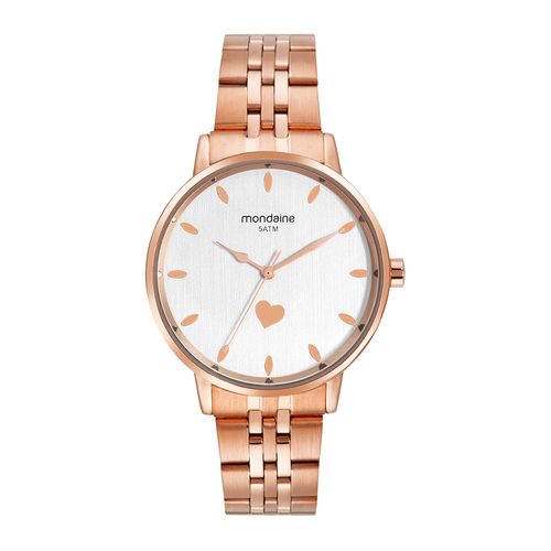 Kit Relógio Feminino Rosé com Pulseira de Coração