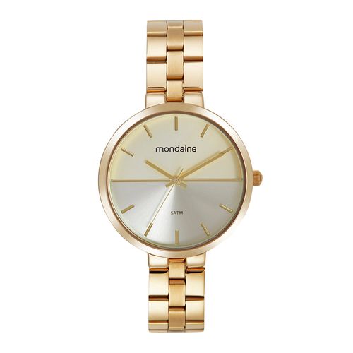 Kit Relógio Feminino Dourado com Colar Love