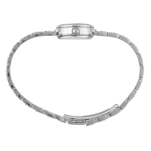 Relógio Feminino Cristais Clássico Prata