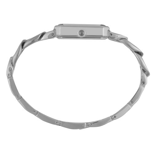 Relógio Feminino Quadrado Corrente Prata