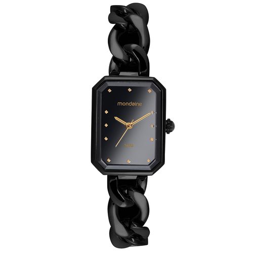 Relógio Feminino Quadrado Corrente Preto