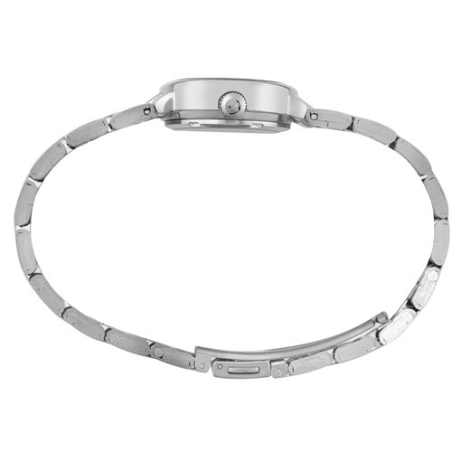 Relógio Feminino Cristais Visor Texturizado Bicolor