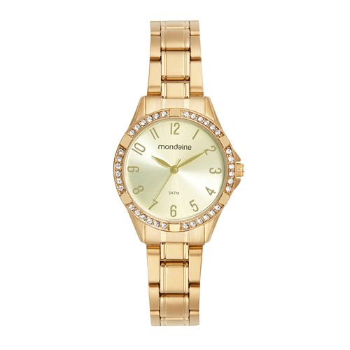 Relógio Feminino Cristais Dourado