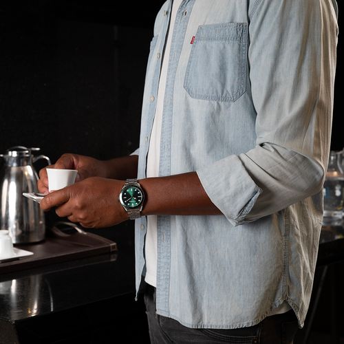 Relógio Masculino Aço Visor Metalizado Prata