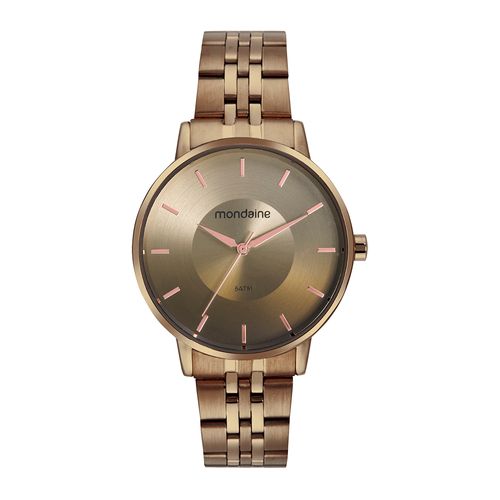 Relógio Feminino Minimalista Visor Degradê Marrom