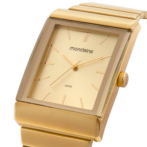 Relógio Feminino Quadrado Casual Dourado