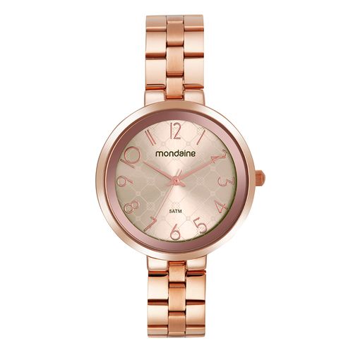 Relógio Feminino Rosé Com Detalhes no Mostrador