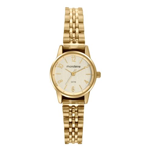 Relógio Feminino Dourado com Mostrador Escovado