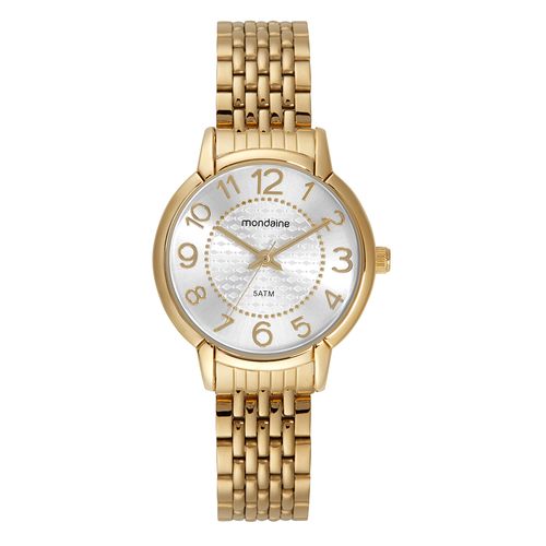 Relógio Feminino Clássico Dourado com Detalhes no Mostrador