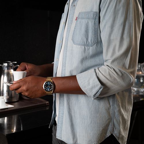 Relógio Masculino Aço Dourado