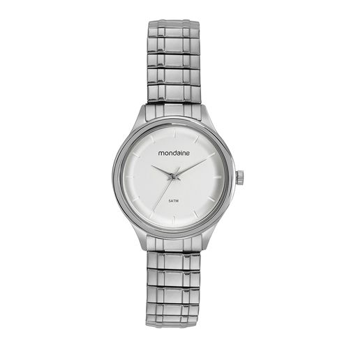 Relógio Feminino Minimalista Pulseira Expansível Prata