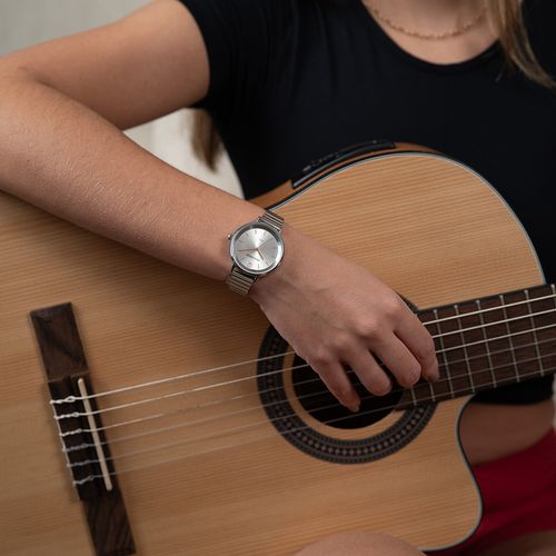 Relógio Feminino Bracelete Prata
