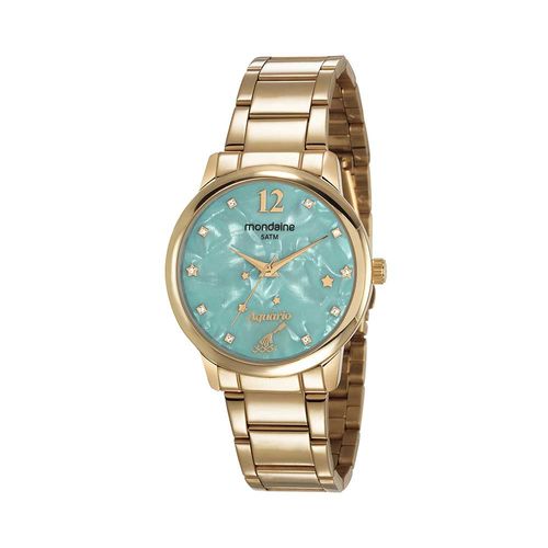 Relógio Feminino Signo Aquário Dourado