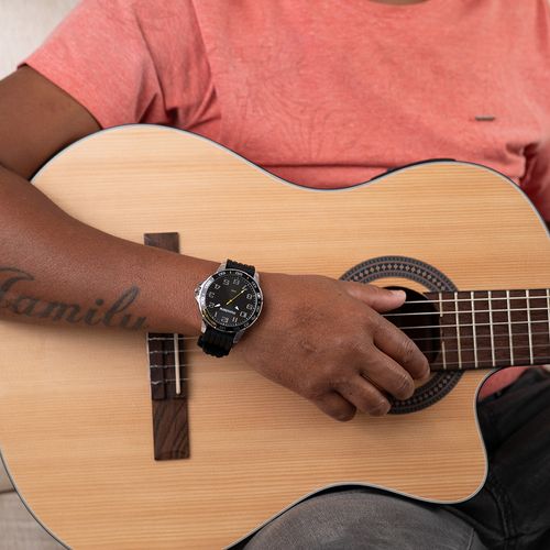 Relógio Masculino Esportivo Silicone Prata