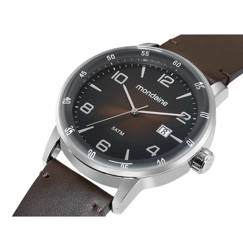 Relógio Masculino Clássico Couro Prata