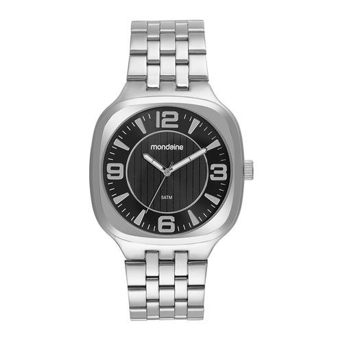 Relógio Masculino Quadrado Casual Prata