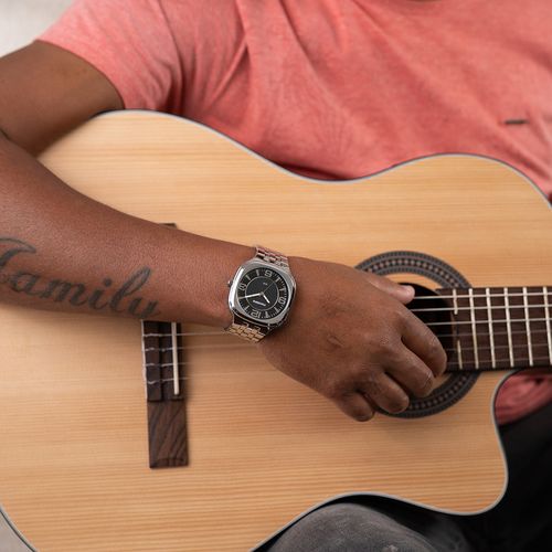 Relógio Masculino Quadrado Casual Prata