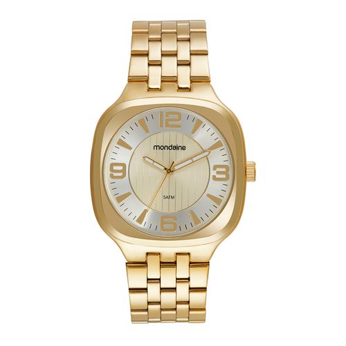 Relógio Masculino Quadrado Casual Dourado