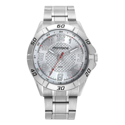 Kit Relógio Prata Com Carteira Masculina