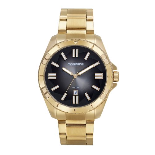 Kit Relógio Masculino Dourado Com Cantil