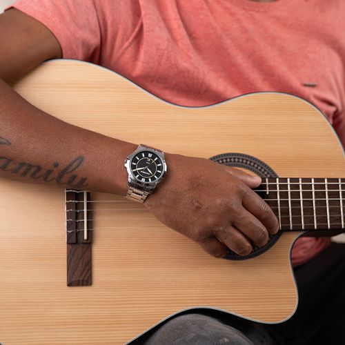 Relógio Masculino Casual Com Calendário Prata