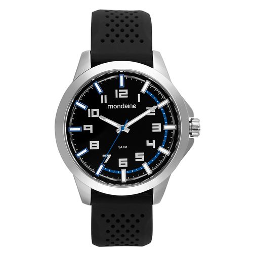 Kit Relógio Masculino Prata Com Pulseira de Silicone e Cantil