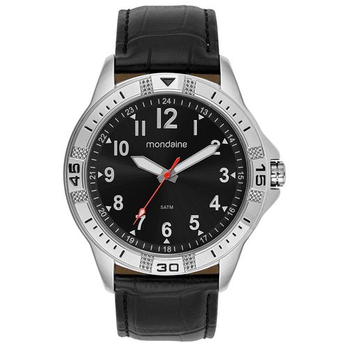 Relógio Masculino Casual Pulseira Croco Prata