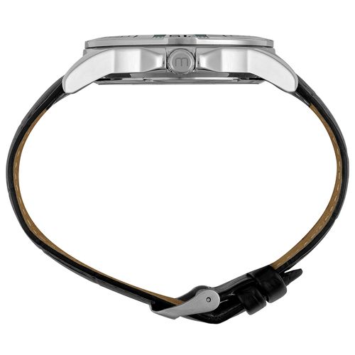 Relógio Masculino Casual Pulseira Croco Prata
