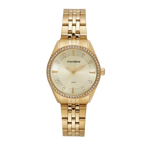 Relógio Feminino Cristais Dourado